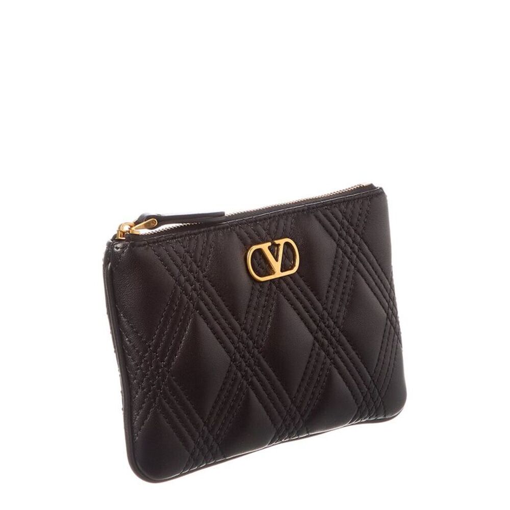 Valentino Vlogo Signature Leather Pouch, Black - Picture 3 of 4